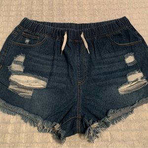 SHEIN size 3x distressed jean shorts